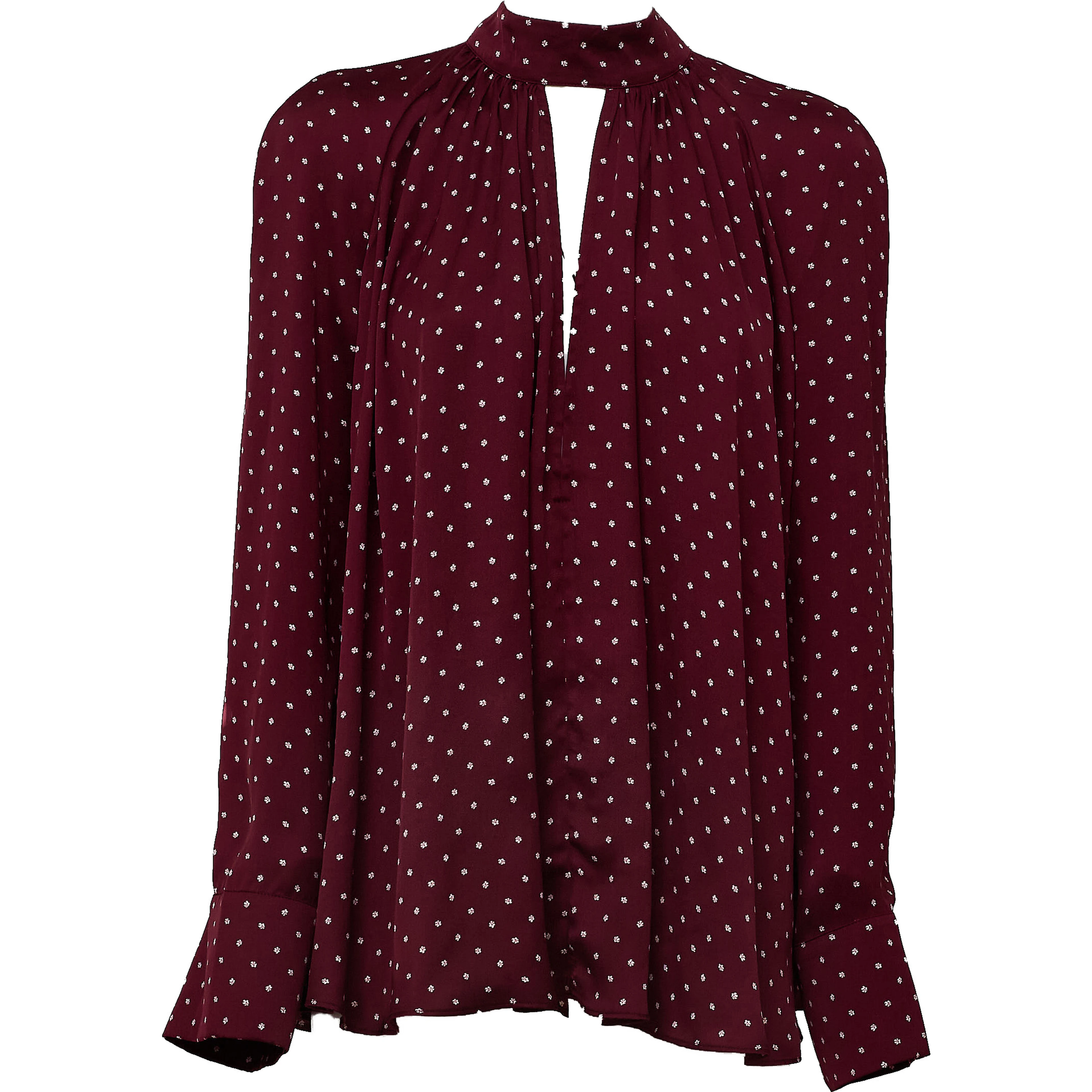 Kitty Dot Satin Bow Shirt