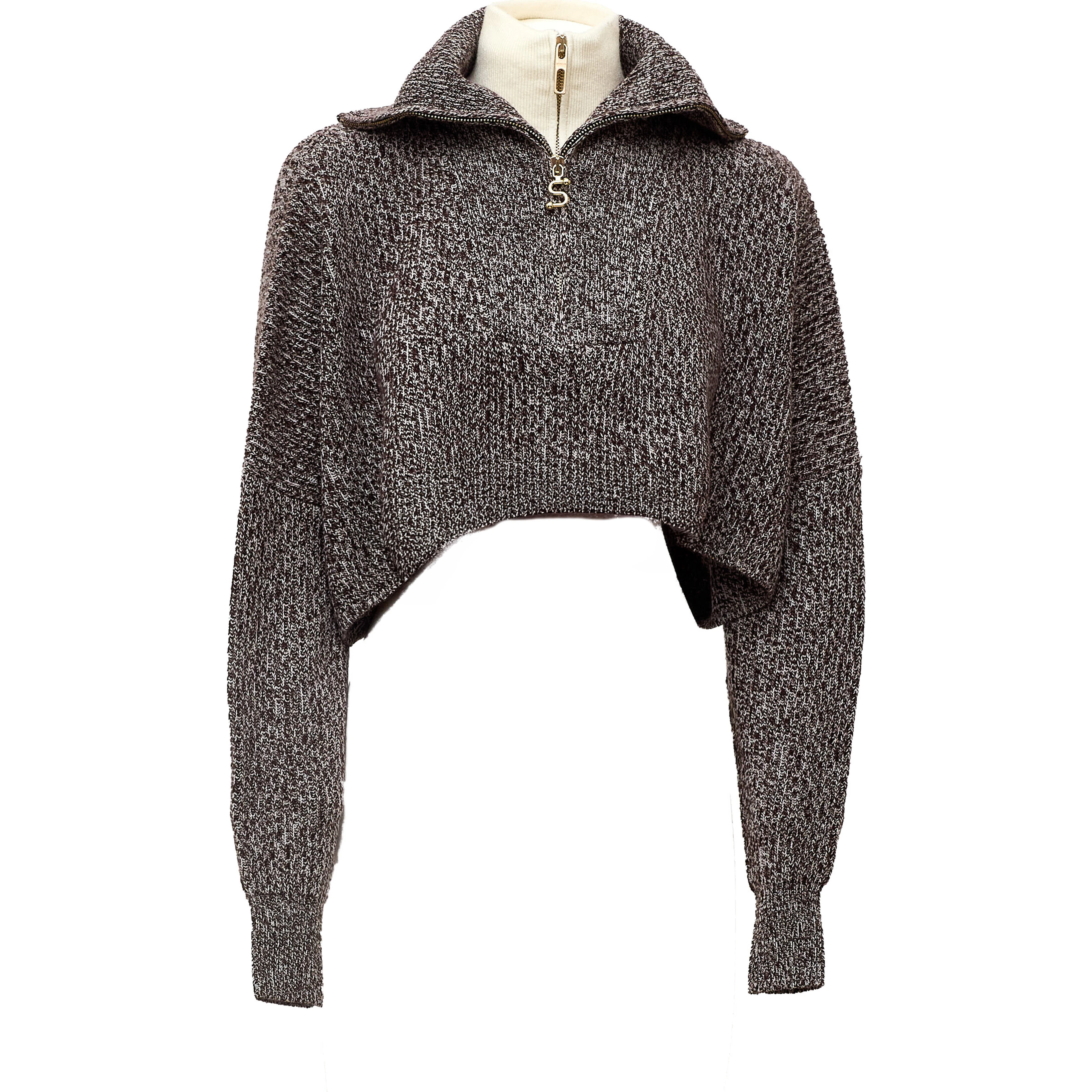 Maglia Rive Mezza Zip In Lana, Cashmere