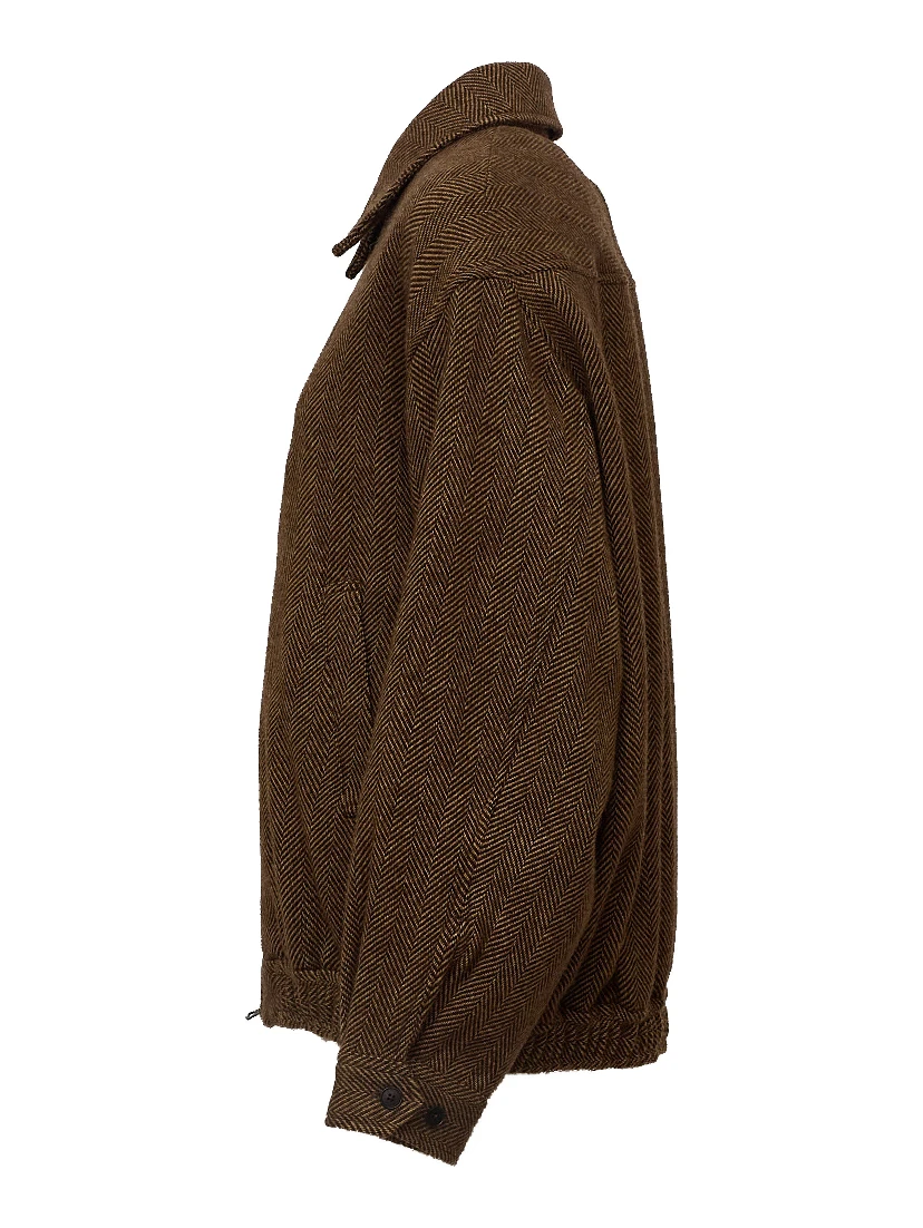 Woven Bomber Coat Wool Twill