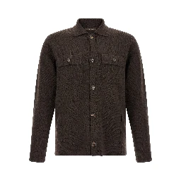 Brown Virgin Wool Cardigan