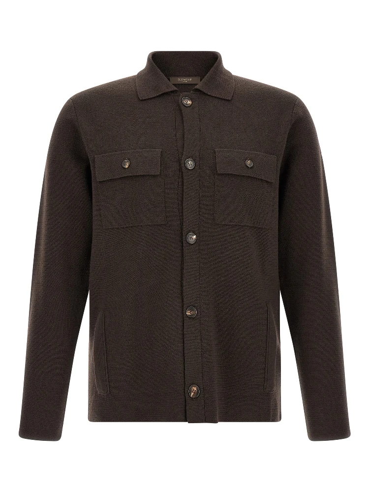 Brown Virgin Wool Cardigan