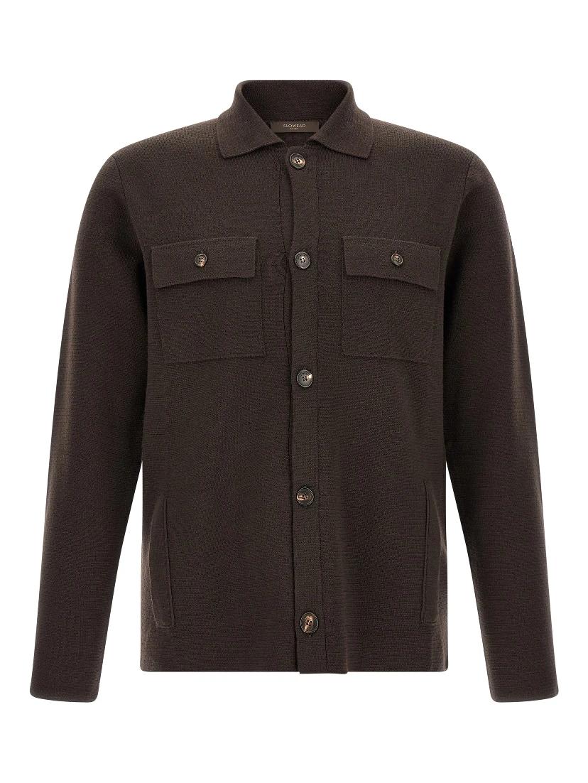Brown Virgin Wool Cardigan