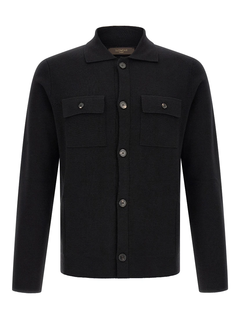 Black Virgin Wool Cardigan
