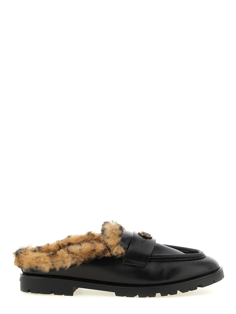 Black Cowhide Mules