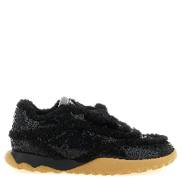 Black Cowhide Chunky Sneakers