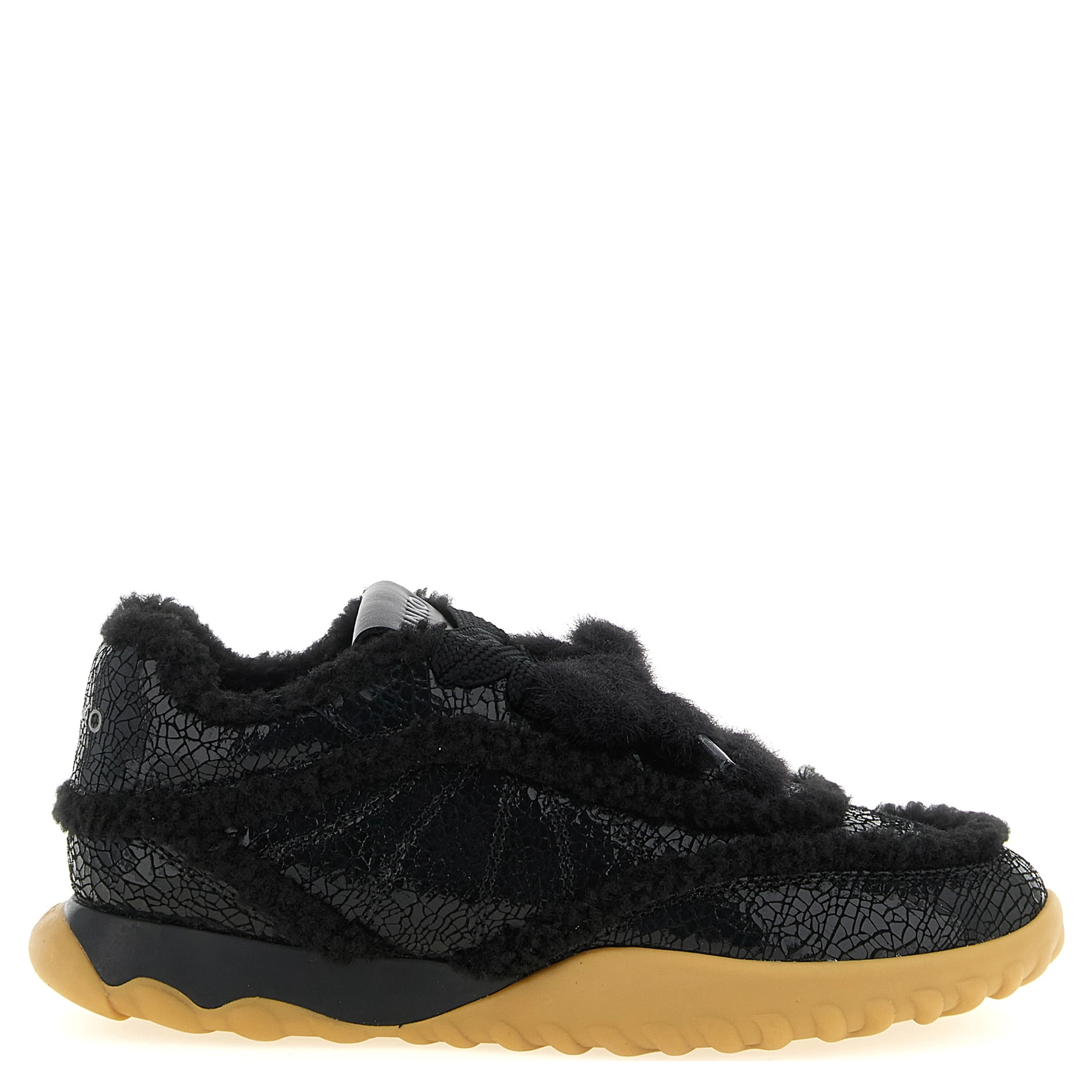 Black Cowhide Chunky Sneakers