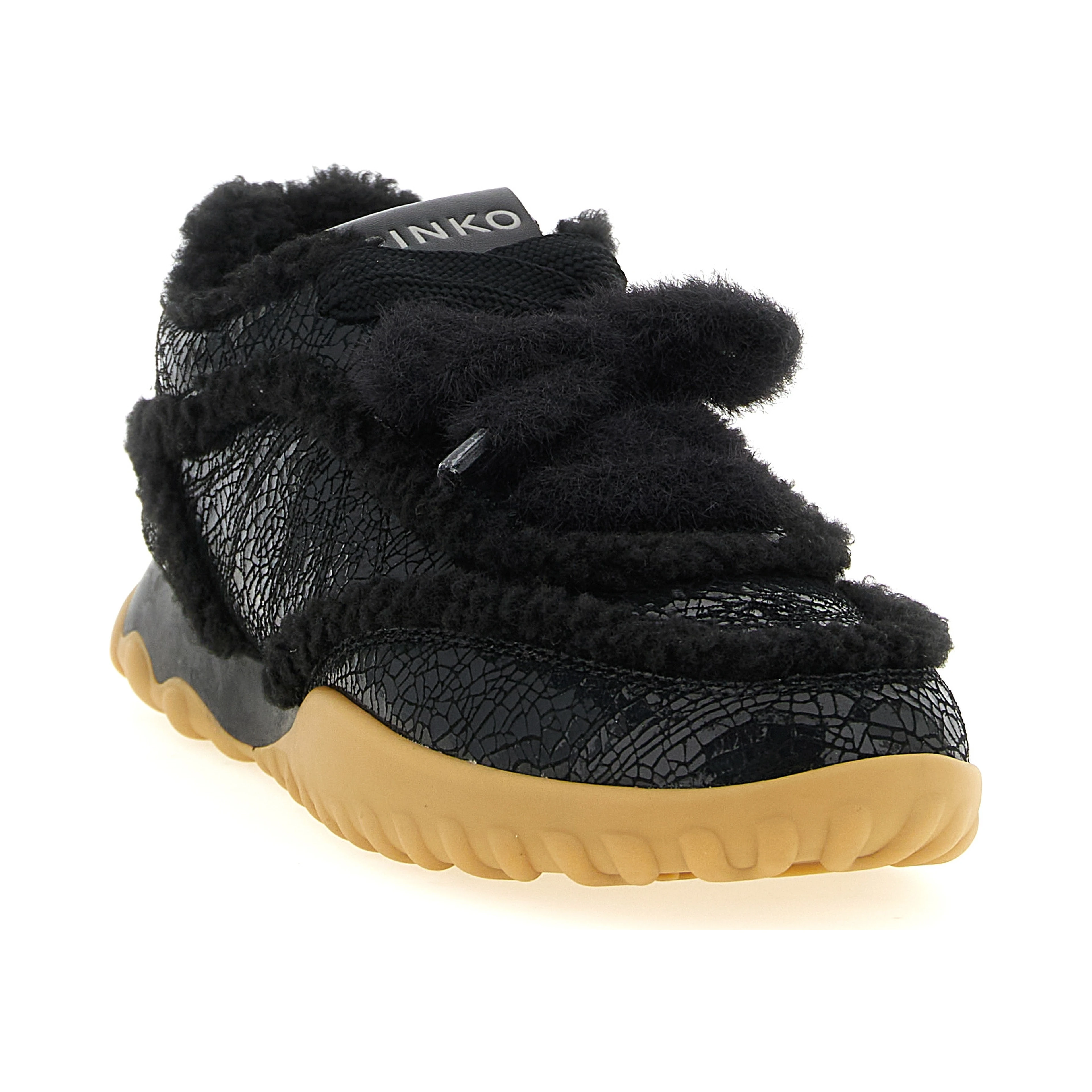 Black Cowhide Chunky Sneakers