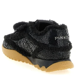 Black Cowhide Chunky Sneakers