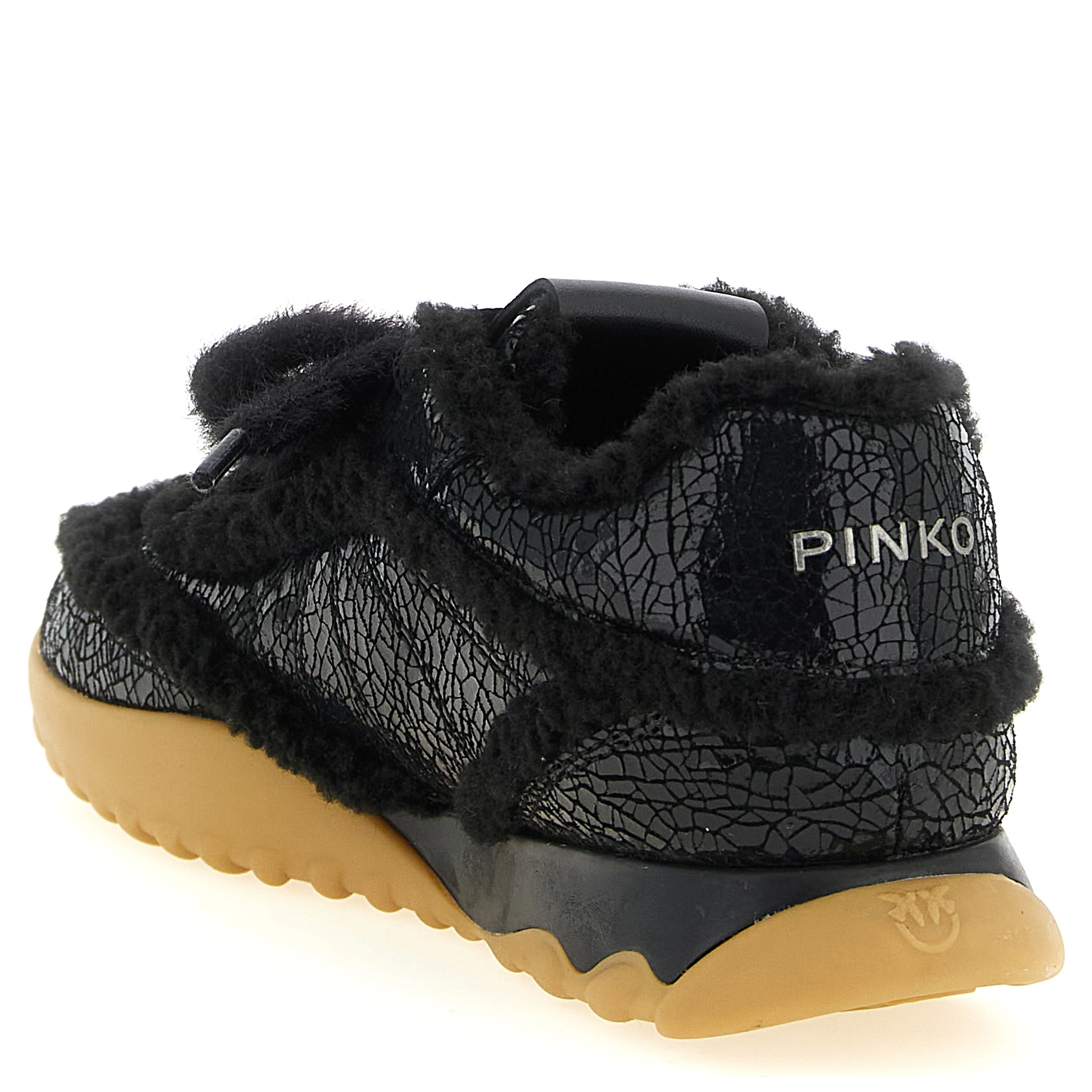 Black Cowhide Chunky Sneakers