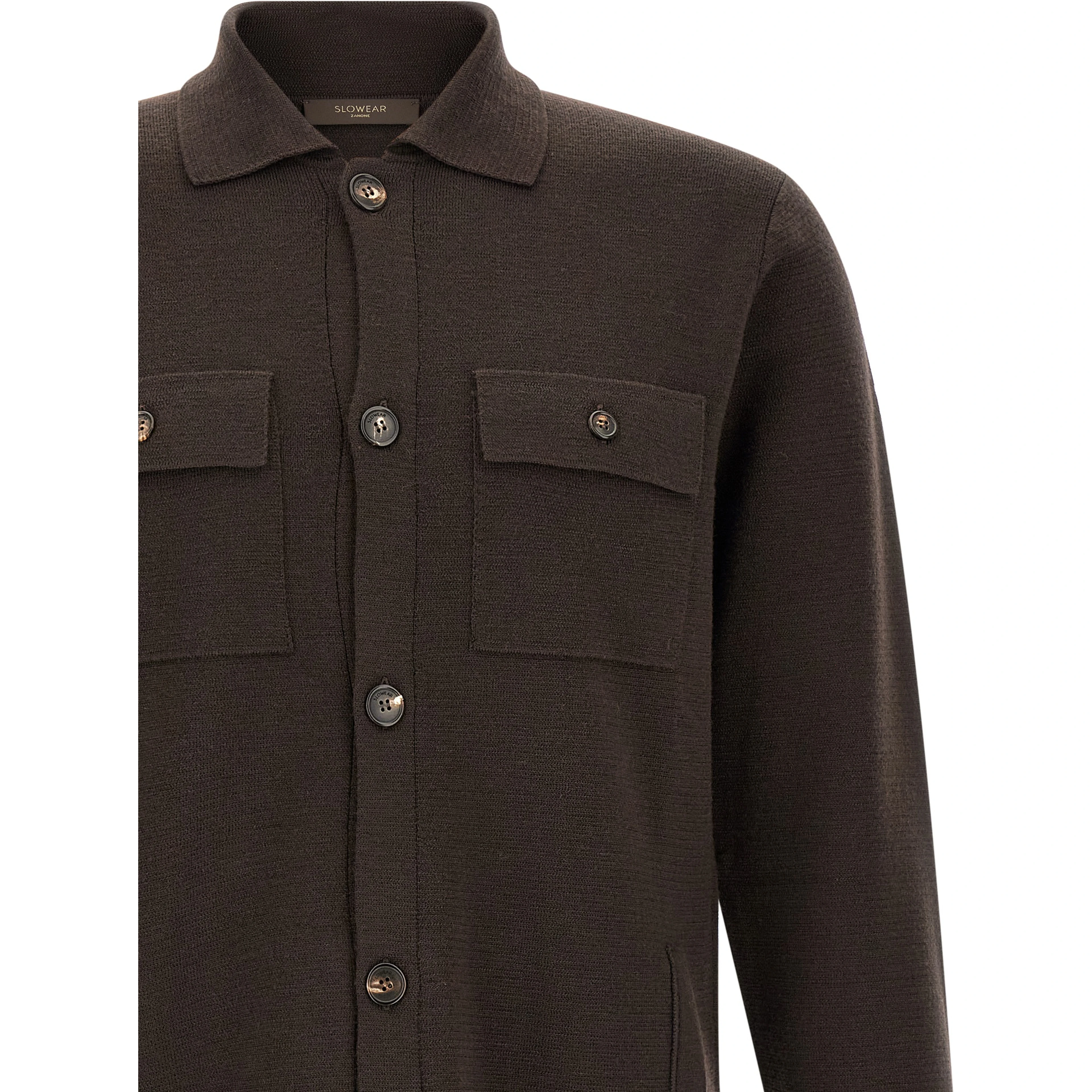 Brown Virgin Wool Cardigan