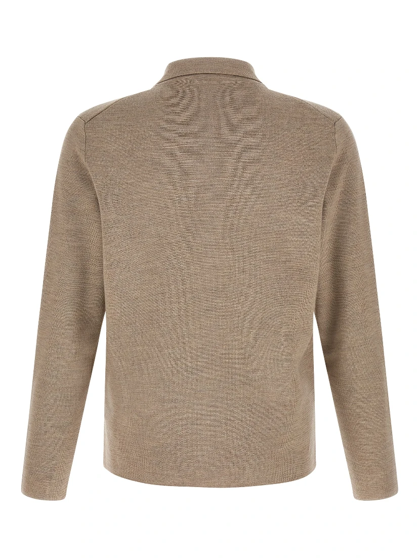 Beige Virgin Wool Cardigan