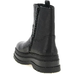 Black Cowhide Ankle Boots
