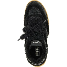 Black Cowhide Chunky Sneakers