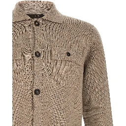 Beige Virgin Wool Cardigan