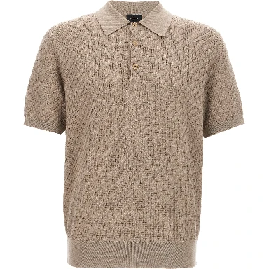 Beige Cotton Polo Shirt