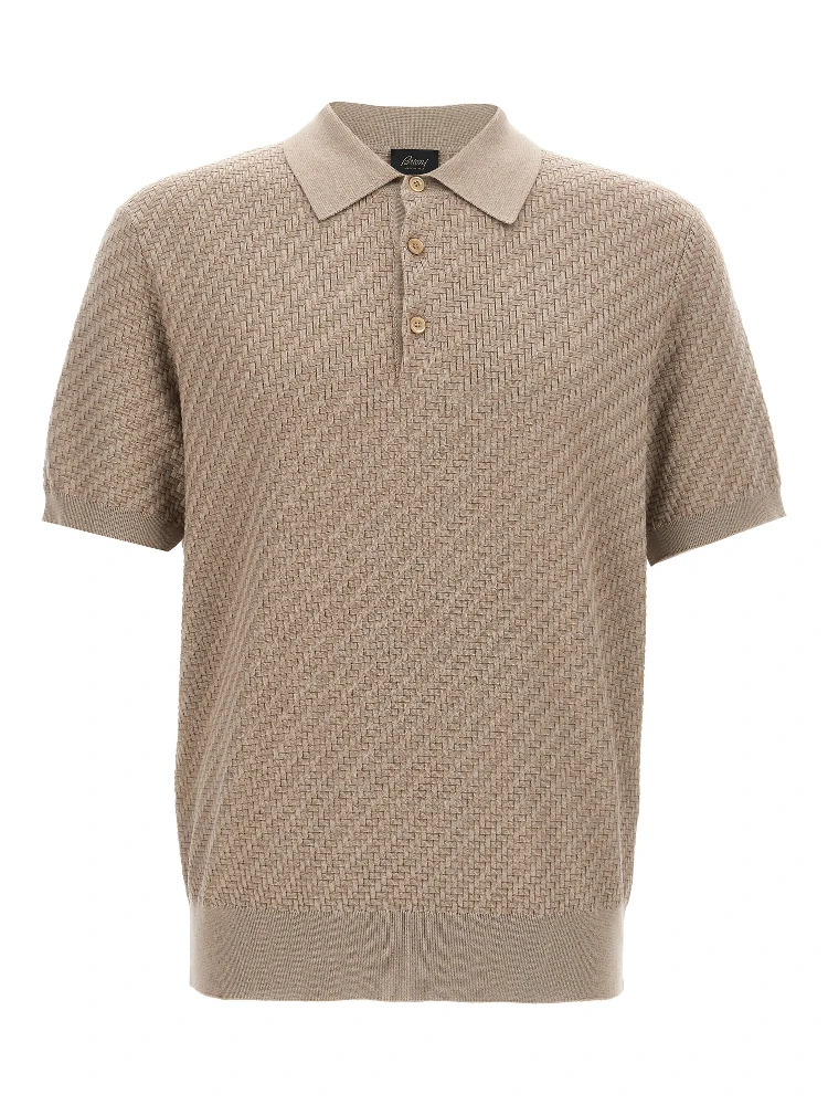 Beige Cotton Polo Shirt