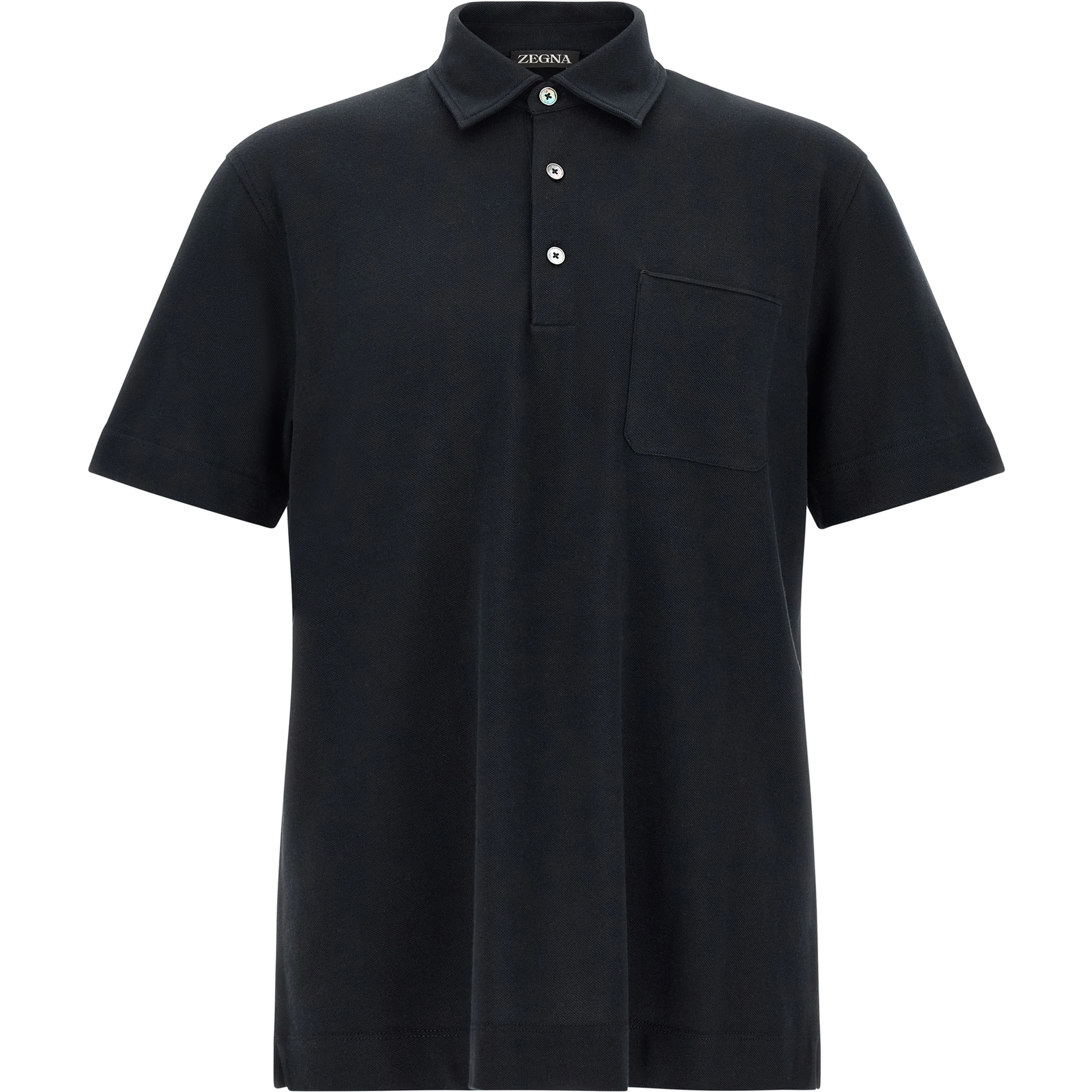 Blue Cotton Polo Shirt