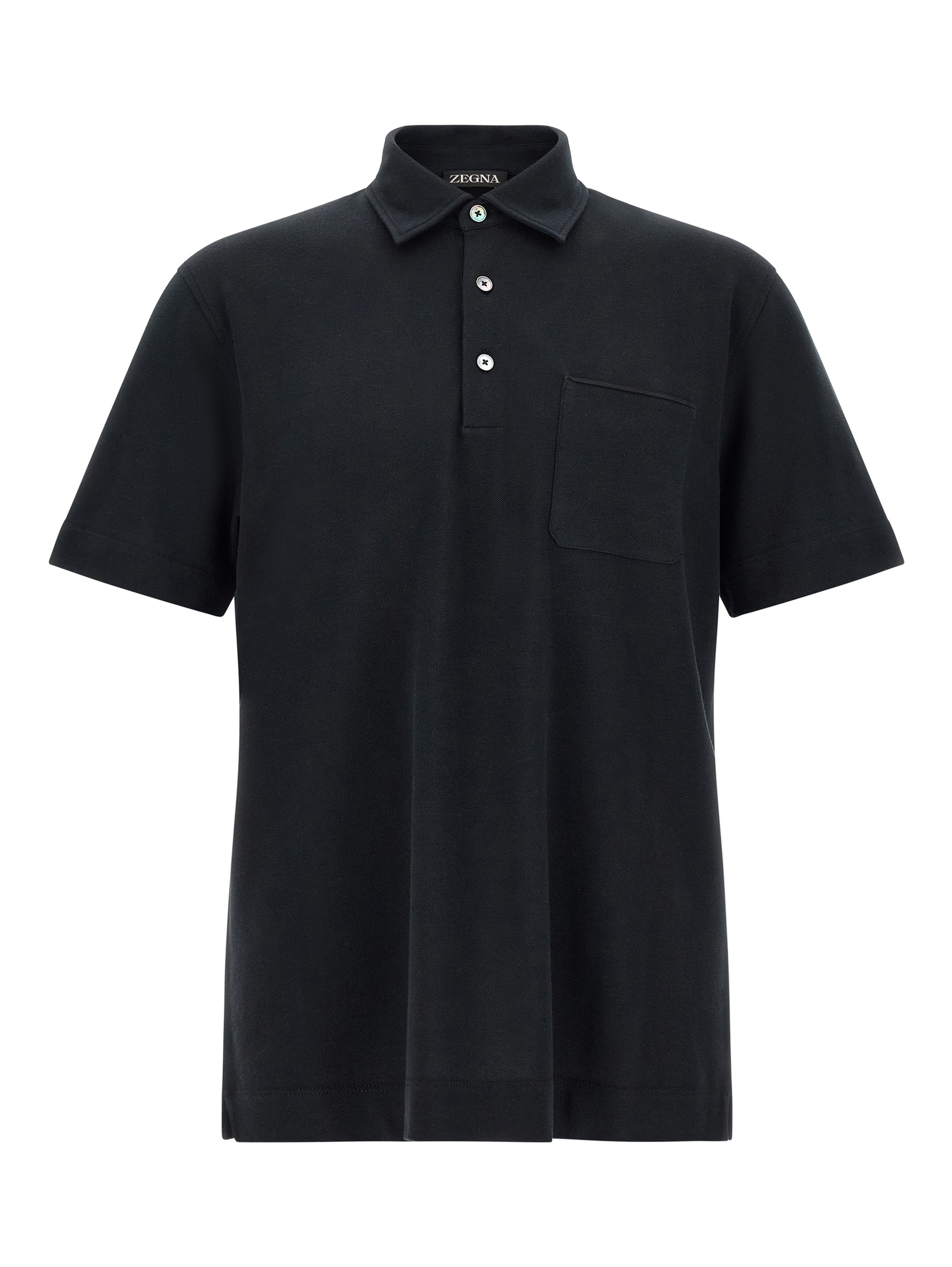 Blue Cotton Polo Shirt