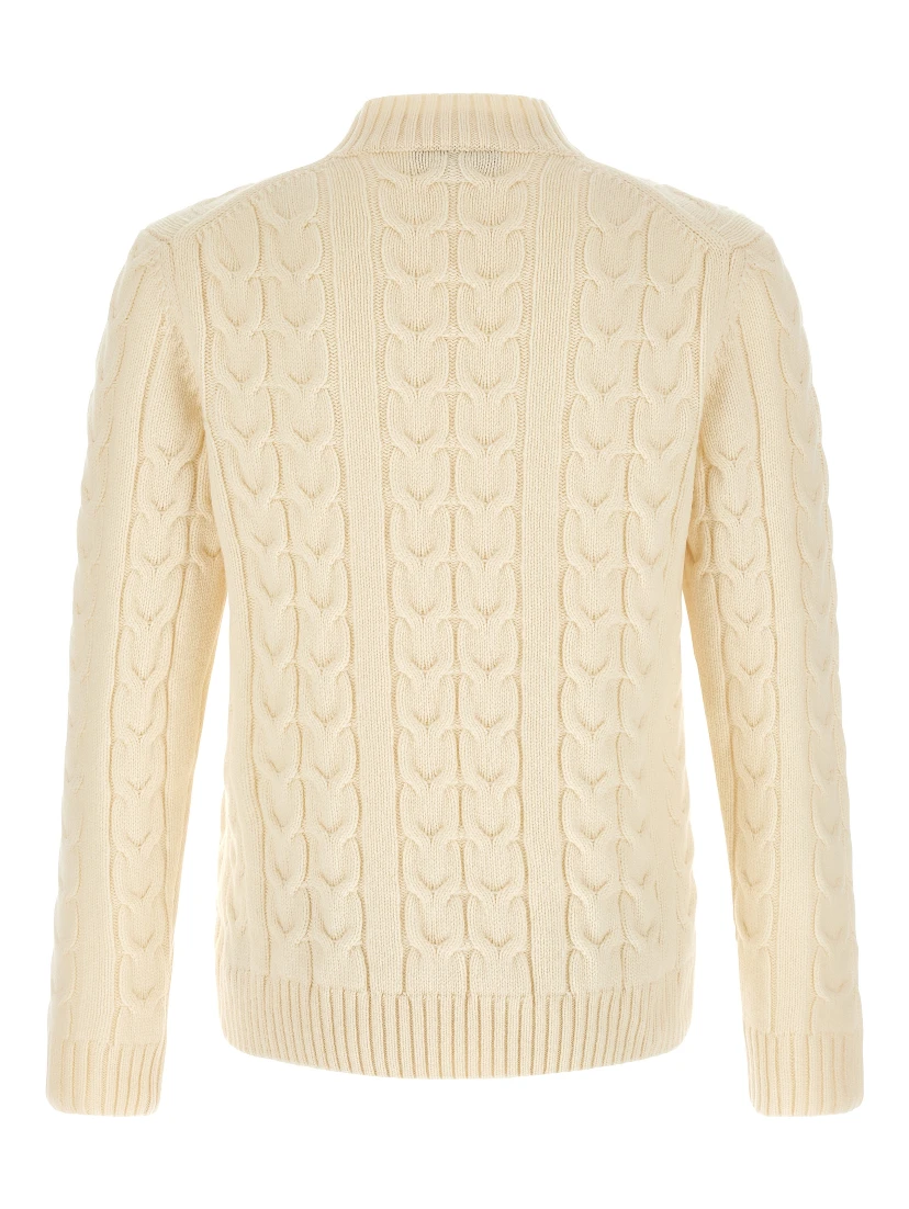 White Virgin Wool Cardigan
