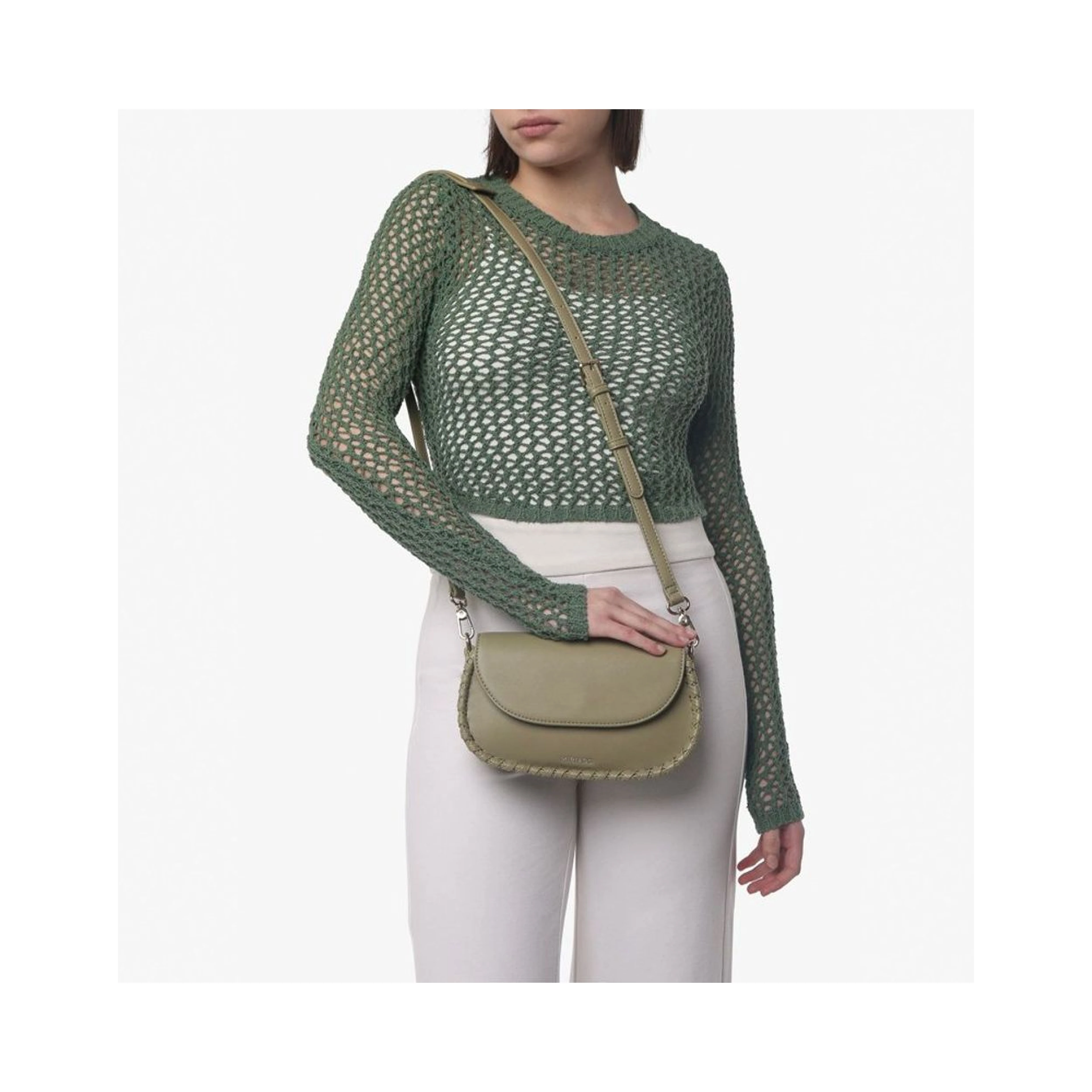 Bicolor Polyethylene Crossbody Bag