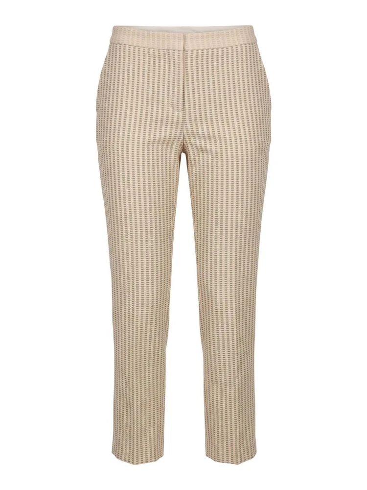 Beige Viscose Women Pants