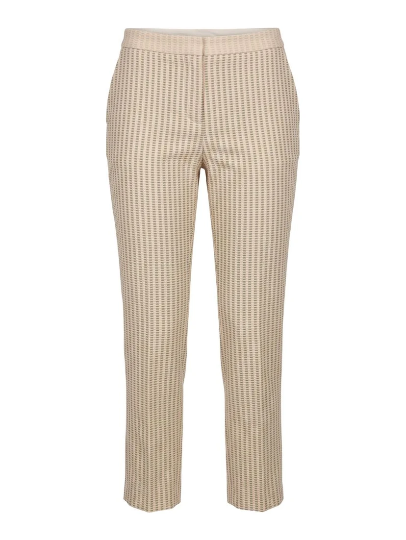 Beige Viscose Women Pants