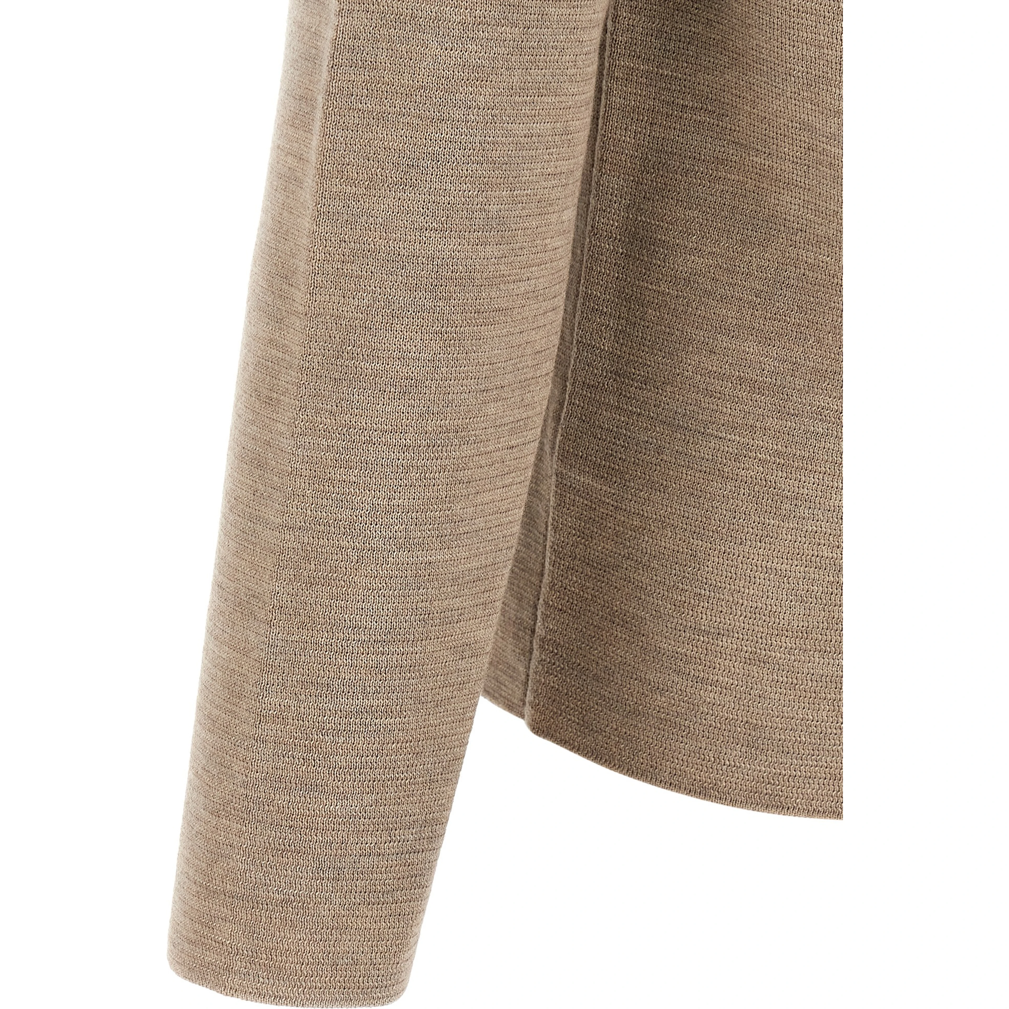 Beige Virgin Wool Cardigan