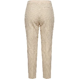 Beige Viscose Women Pants