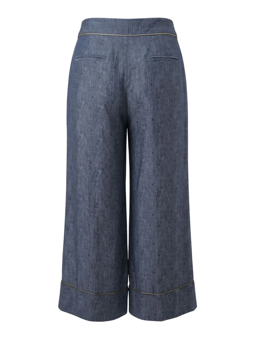 Blue Viscose Women Pants