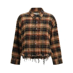 Brown Cotton Pattern Shirt