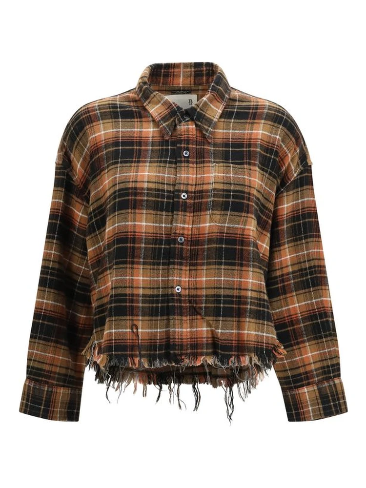 Brown Cotton Pattern Shirt
