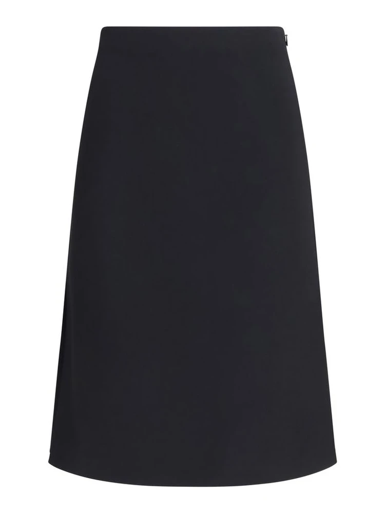 Black Wool Oves Aries Midi Skirt