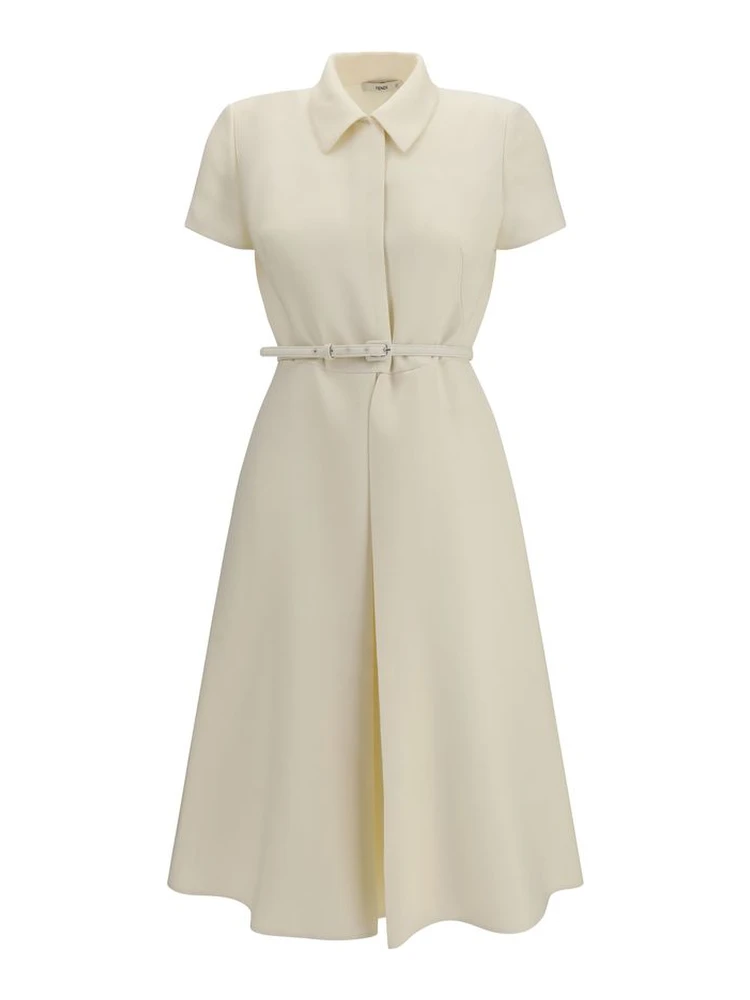Beige Wool Oves Aries Casual Dress