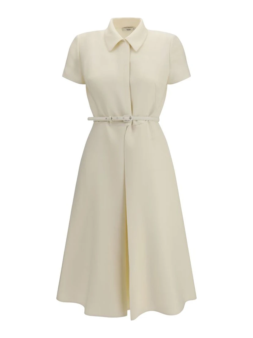 Beige Wool Oves Aries Casual Dress