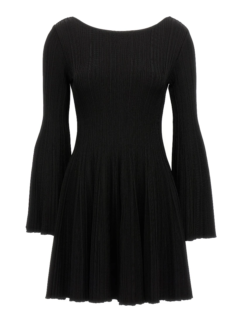 Black Viscose Mini Skirt