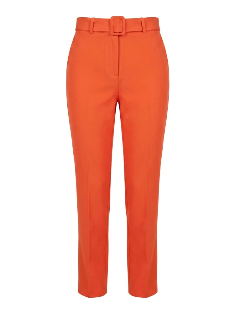 Orange Viscose Women Pants