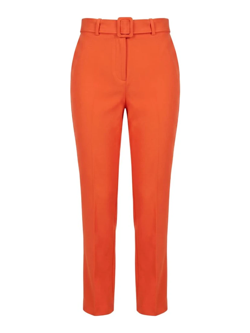 Orange Viscose Women Pants