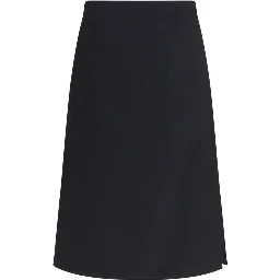 Black Wool Oves Aries Midi Skirt