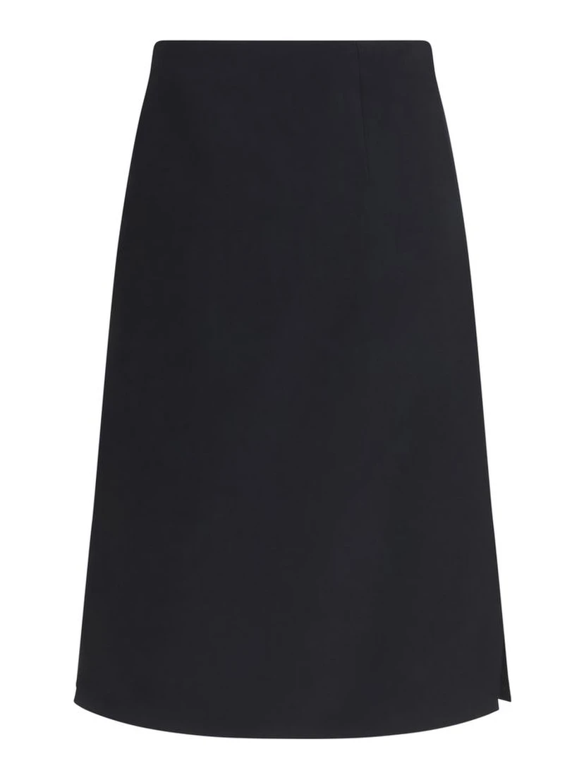 Black Wool Oves Aries Midi Skirt