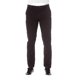 Brown Cotton Men Trouser