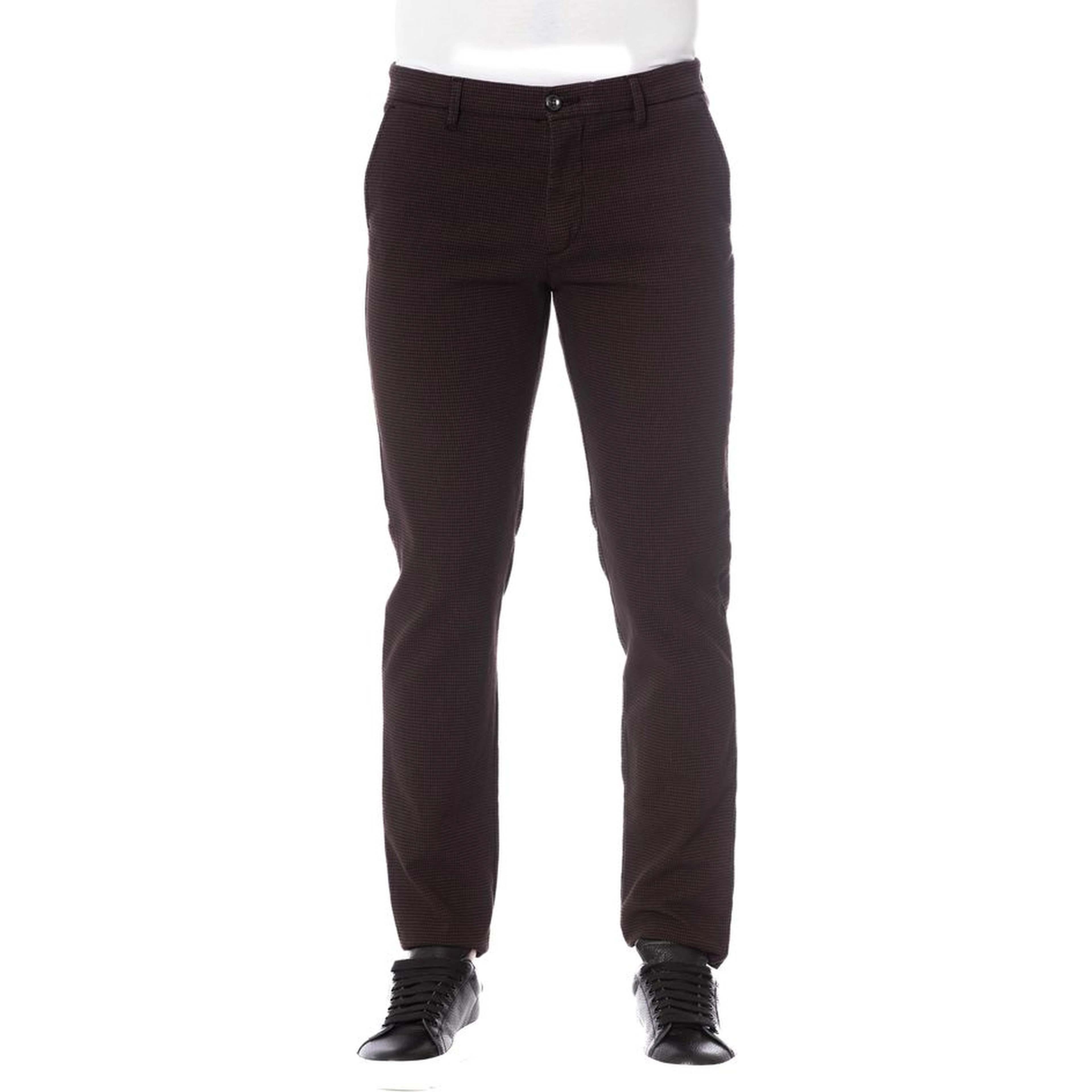 Brown Cotton Men Trouser