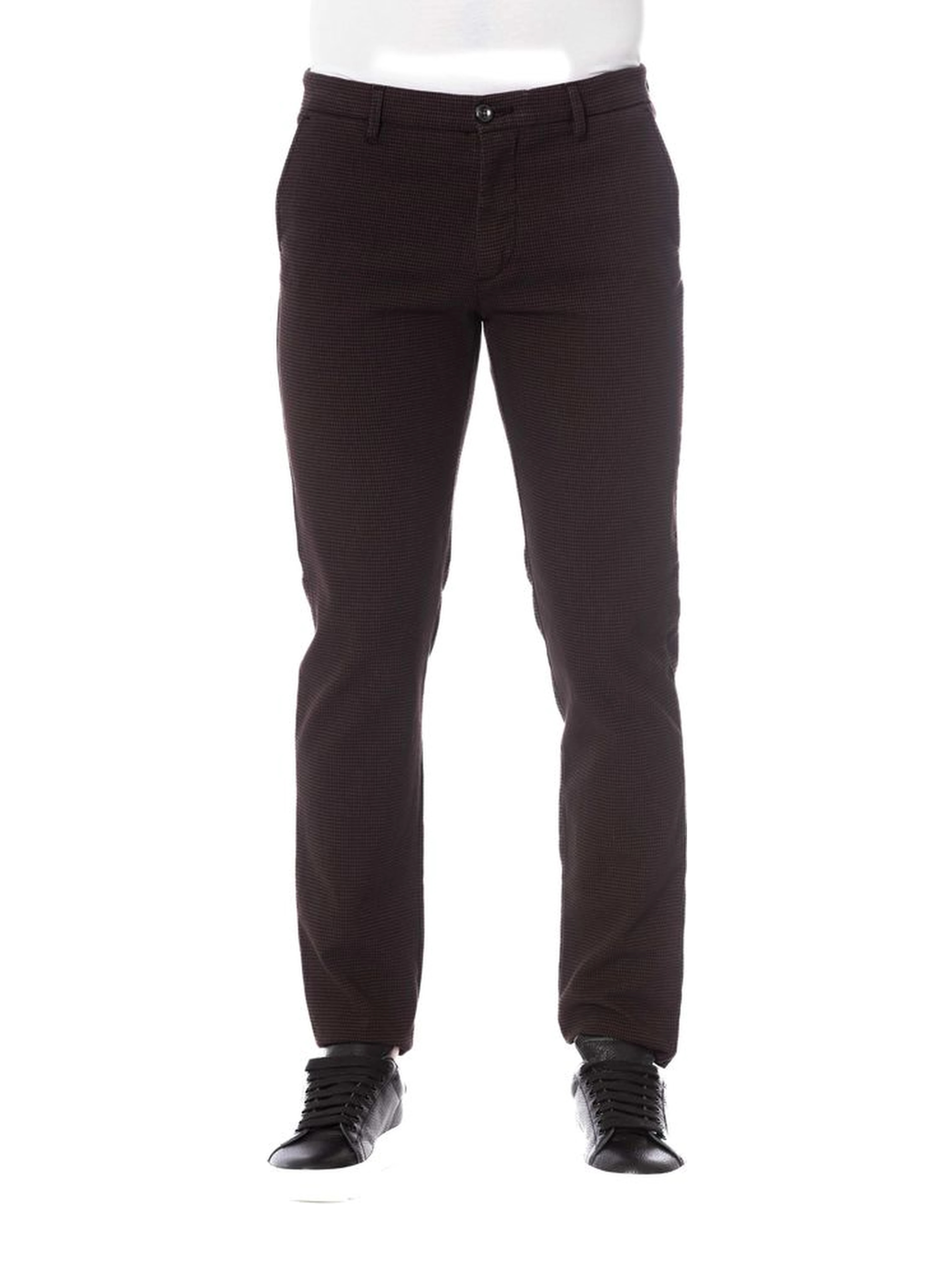 Brown Cotton Men Trouser