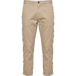 Beige Cotton Men Pants