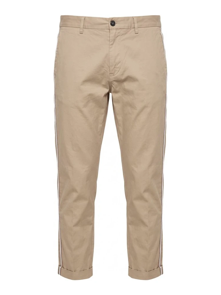 Beige Cotton Men Pants