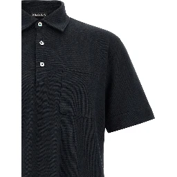 Blue Cotton Polo Shirt