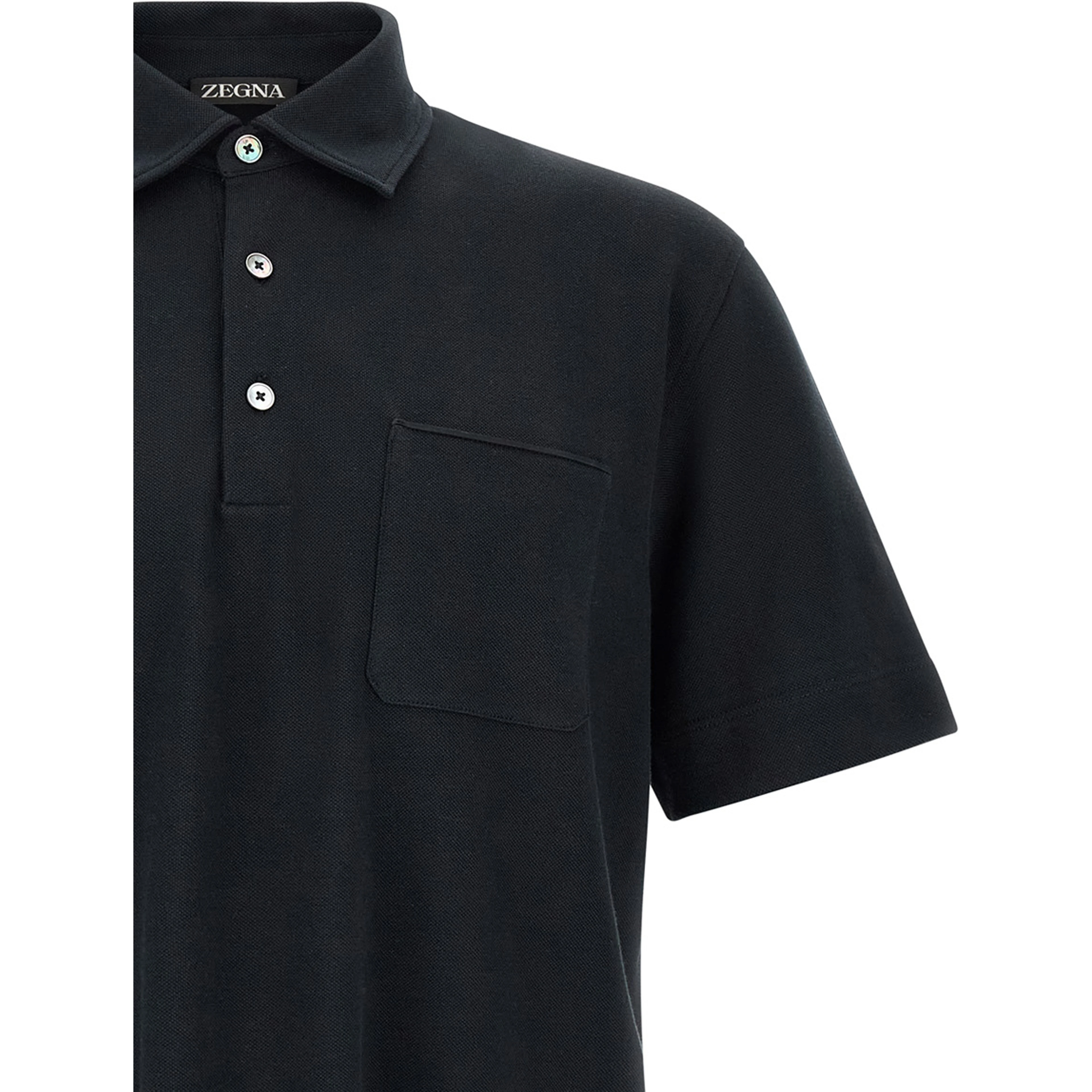 Blue Cotton Polo Shirt