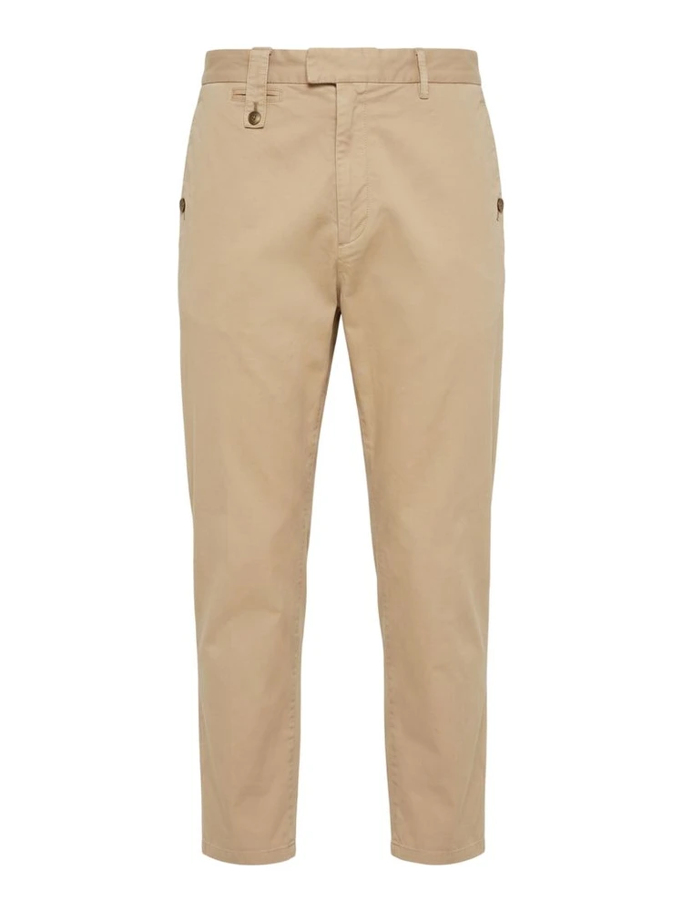 Beige Cotton Men Pants