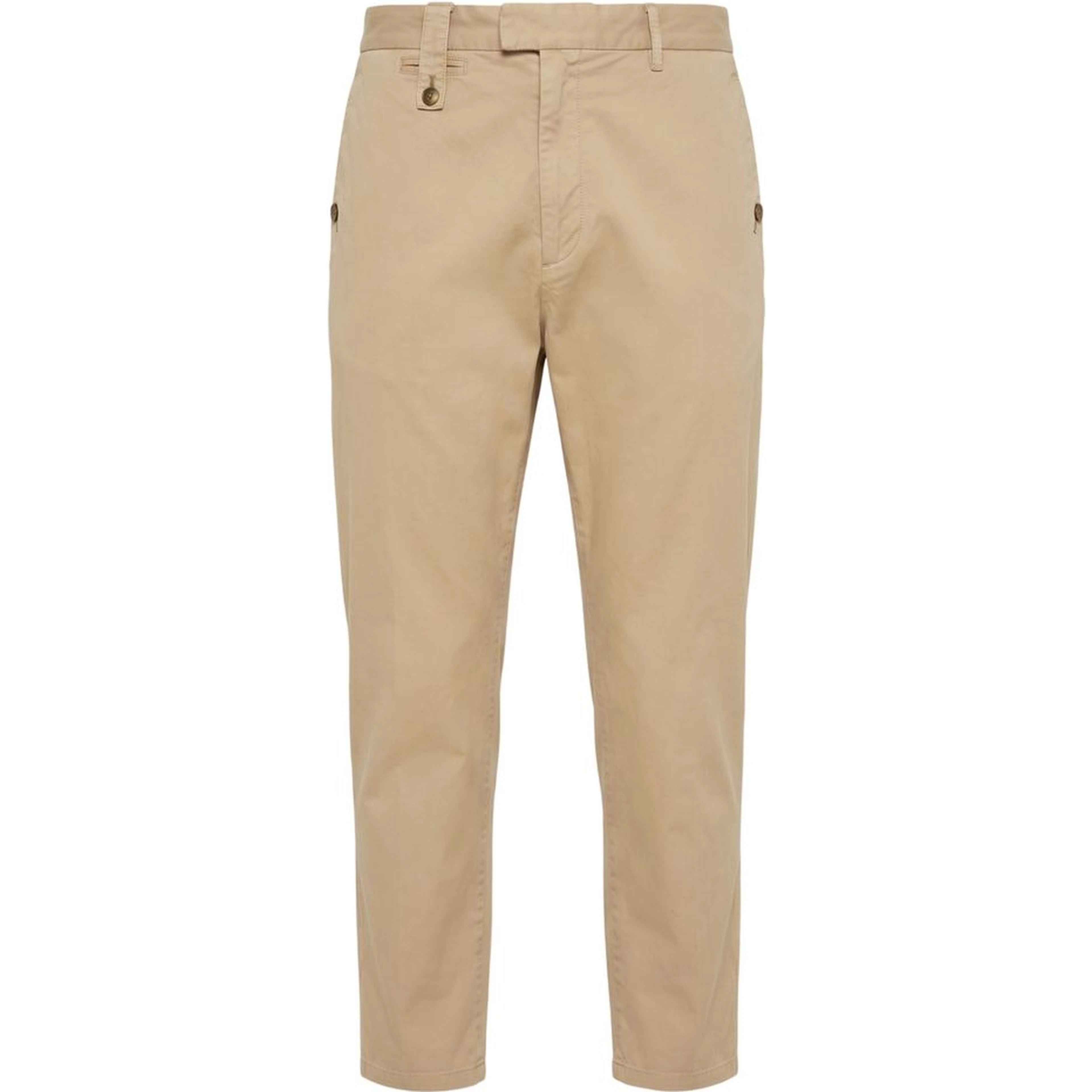 Beige Cotton Men Pants