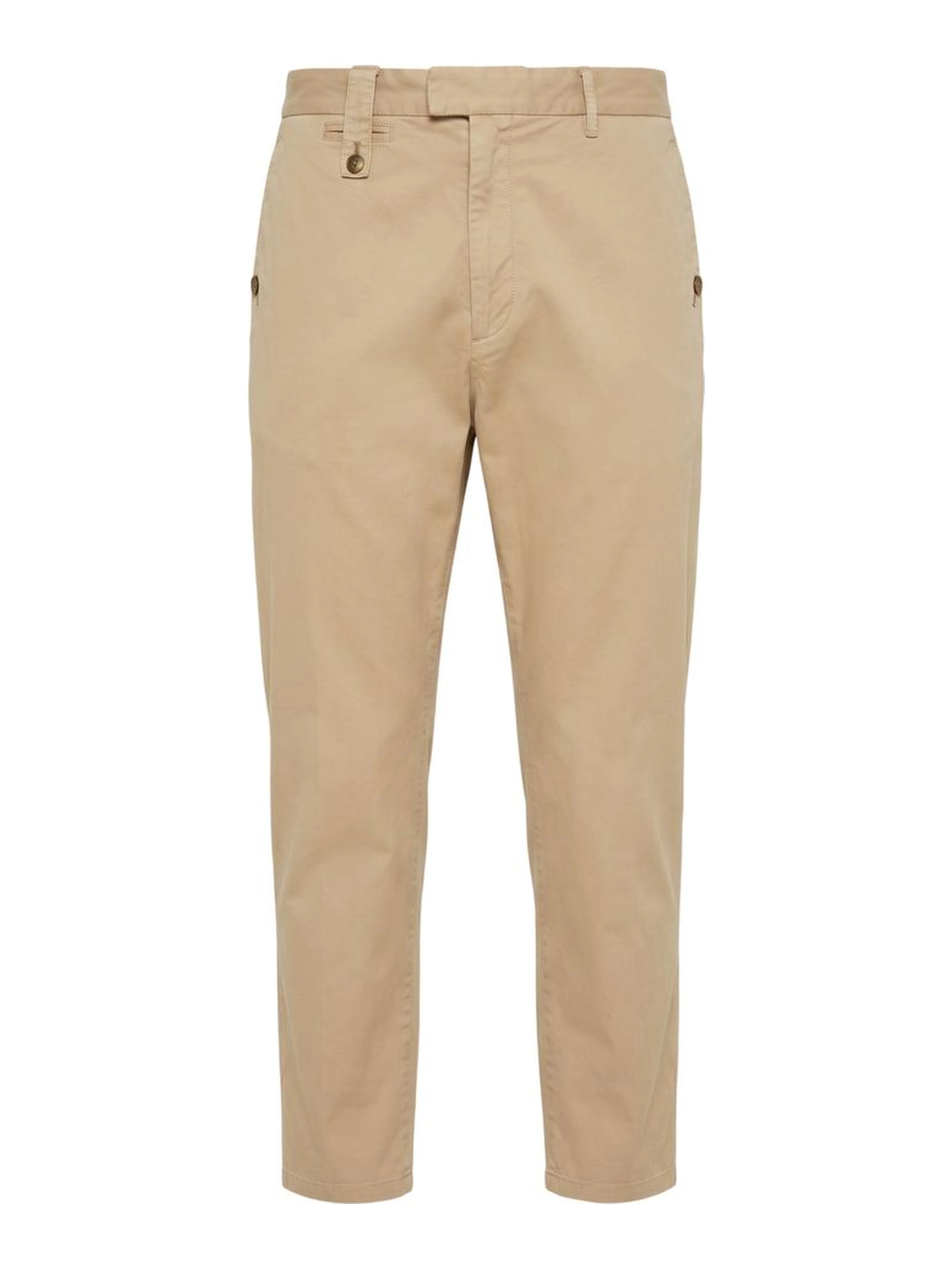Beige Cotton Men Pants