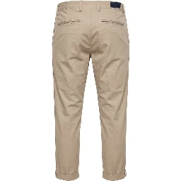 Beige Cotton Men Pants